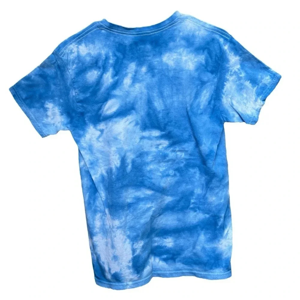 Blue Tie Dye Shirt With Sun & Moon Size M - Picture 3 of 4